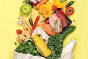 grocery bag spilling