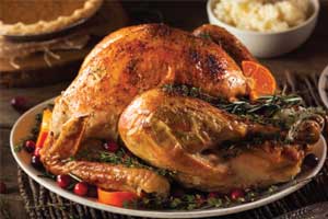 cooked whole turkey